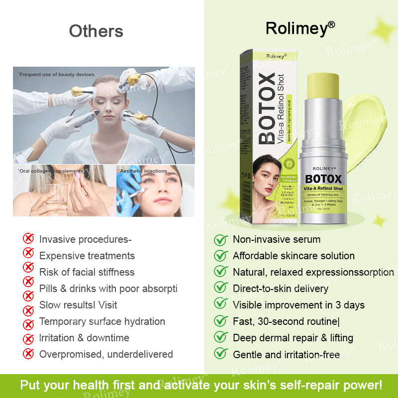 💐👨‍⚕️Made and Shipped from the Canada ✅Rolimey® Botox & Vita-A Retinol Shot Wrinkle-Lift Tightening stick- Last Day Promotion 70% OFF🔥LAST DAY 70% OFF