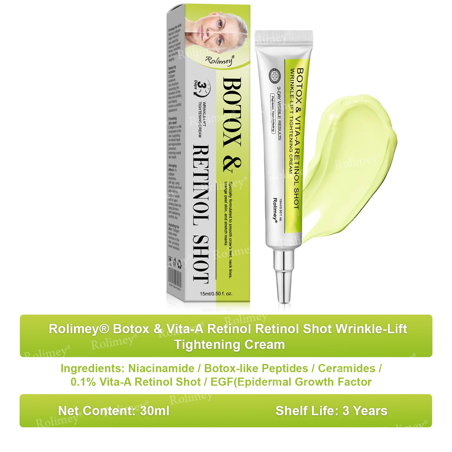 💐👨‍⚕️Made and shipped from Canada 💫Rolimey® Botox & Vita-A Retinol Shot Wrinkle-Lift Tightening cream - Last Day Promotion 70% OFF
