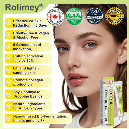 🌿👨‍⚕️Made and shipped from Canada 💫Rolimey® Botox & Vita-A Retinol Shot Wrinkle-Lift Tightening cream - Last Day Promotion 70% OFF
