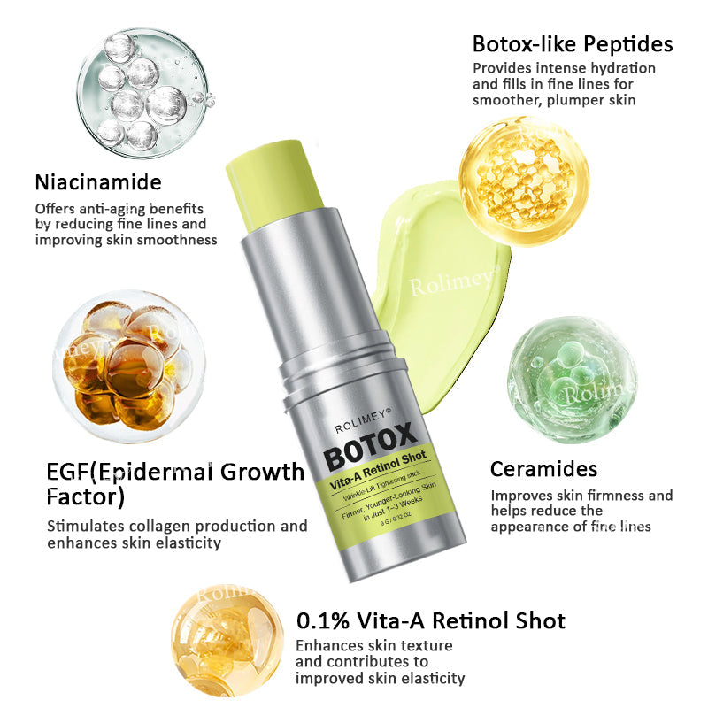 💐👨‍⚕️Made and Shipped from the Canada ✅Rolimey® Botox & Vita-A Retinol Shot Wrinkle-Lift Tightening stick- Last Day Promotion 70% OFF🔥LAST DAY 70% OFF